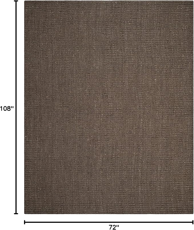 SAFAVIEH Natural Fiber Collection Area Rug - 6' x 9', Brown, Handmade Chunky Textured Jute 0.75-inch Thick, Ideal for High Traffic Areas in Living Room, Bedroom (NF447D)
