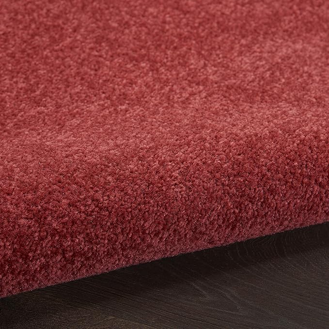 Nourison Essentials Indoor/Outdoor Brick Red 4' x Round Area Rug, Easy Cleaning, Non Shedding, Bed Room, Living Room, Dining Room, Backyard, Deck, Patio (4 Round)