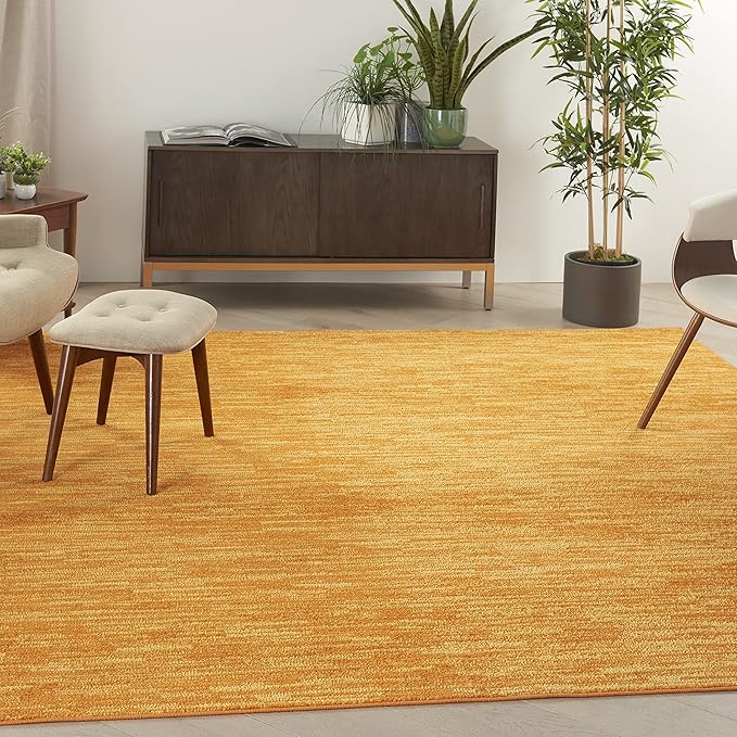 Nourison Essentials Indoor/Outdoor Sunburst 5' x Square Area Rug, Easy Cleaning, Non Shedding, Bed Room, Living Room, Dining Room, Backyard, Deck, Patio (5 Square)