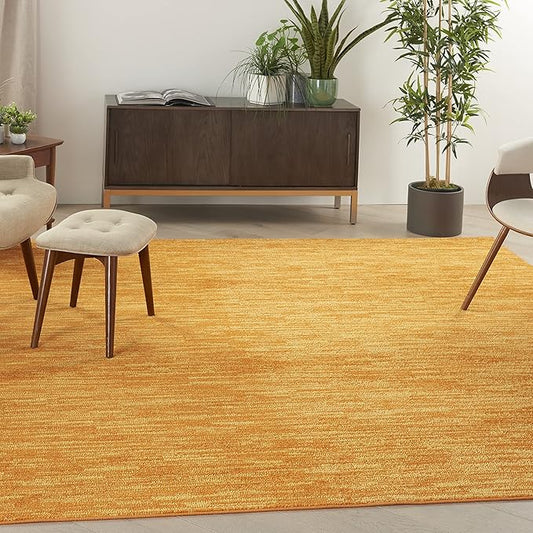 Nourison Essentials Indoor/Outdoor Sunburst 5' x Square Area Rug, Easy Cleaning, Non Shedding, Bed Room, Living Room, Dining Room, Backyard, Deck, Patio (5 Square)