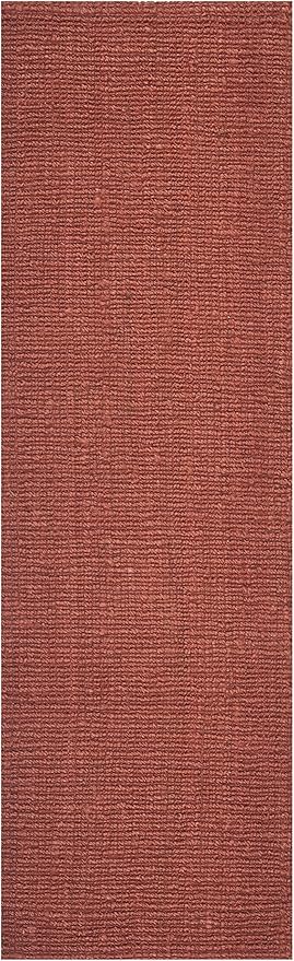 SAFAVIEH Natural Fiber Collection Runner Rug - 2'6" x 10', Rust, Handmade Chunky Textured Jute 0.75-inch Thick, Ideal for High Traffic Areas in Living Room, Bedroom (NF447C)