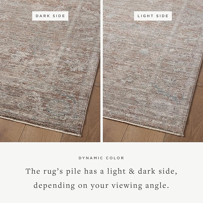 Loloi Magnolia Home by Joanna Gaines Millie Collection MIE-04 Brick/Fog 2'-7" x 14', .25" Pile Height, Runner Rug