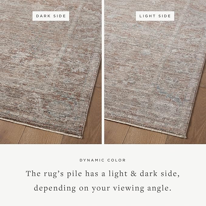 Loloi Magnolia Home by Joanna Gaines Millie Collection MIE-04 Brick/Fog 2'-7" x 10'-0", .25" Pile Height, Runner Rug