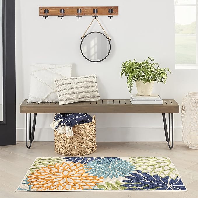 Nourison Aloha 36" x 60" Fabric Indoor/Outdoor Rug in Multi-Color