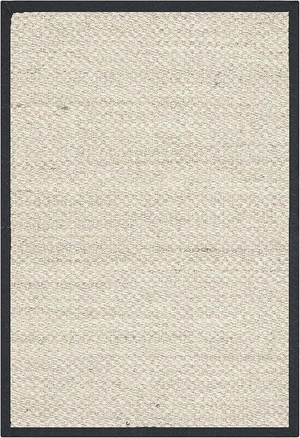 SAFAVIEH Natural Fiber Collection Accent Rug - 2' x 3', Marble & Black, Border Sisal Design, Easy Care, Ideal for High Traffic Areas in Entryway, Living Room, Bedroom (NF143A)
