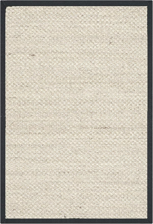 SAFAVIEH Natural Fiber Collection Accent Rug - 2' x 3', Marble & Black, Border Sisal Design, Easy Care, Ideal for High Traffic Areas in Entryway, Living Room, Bedroom (NF143A)