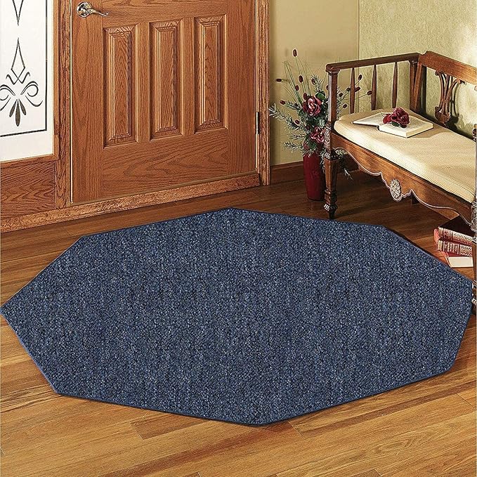 Ambiant Broadway Collection Pet Friendly Indoor Outdoor Area Rugs Blue - 12' Octagon, Stain & Fade Resistant, Easy Care, Pet & Kids Friendly, Made in USA, Perfect for Weddings & Everyday Use!