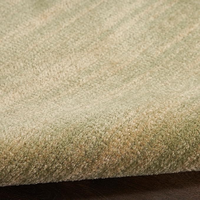 Nourison Essentials Indoor/Outdoor Green Gold 9' x Square Area Rug, Easy Cleaning, Non Shedding, Bed Room, Living Room, Dining Room, Backyard, Deck, Patio (9 Square)