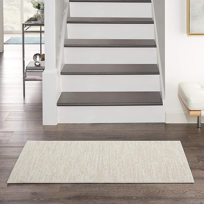 Nourison Essentials Indoor/Outdoor Ivory Beige 2' x 4' Area Rug, Easy Cleaning, Non Shedding, Bed Room, Living Room, Dining Room, Backyard, Deck, Patio (2x4)