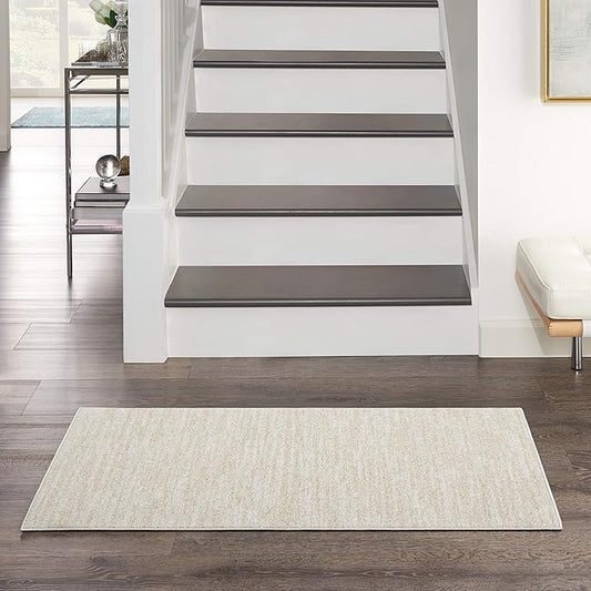 Nourison Essentials Indoor/Outdoor Ivory Beige 2' x 4' Area Rug, Easy Cleaning, Non Shedding, Bed Room, Living Room, Dining Room, Backyard, Deck, Patio (2x4)