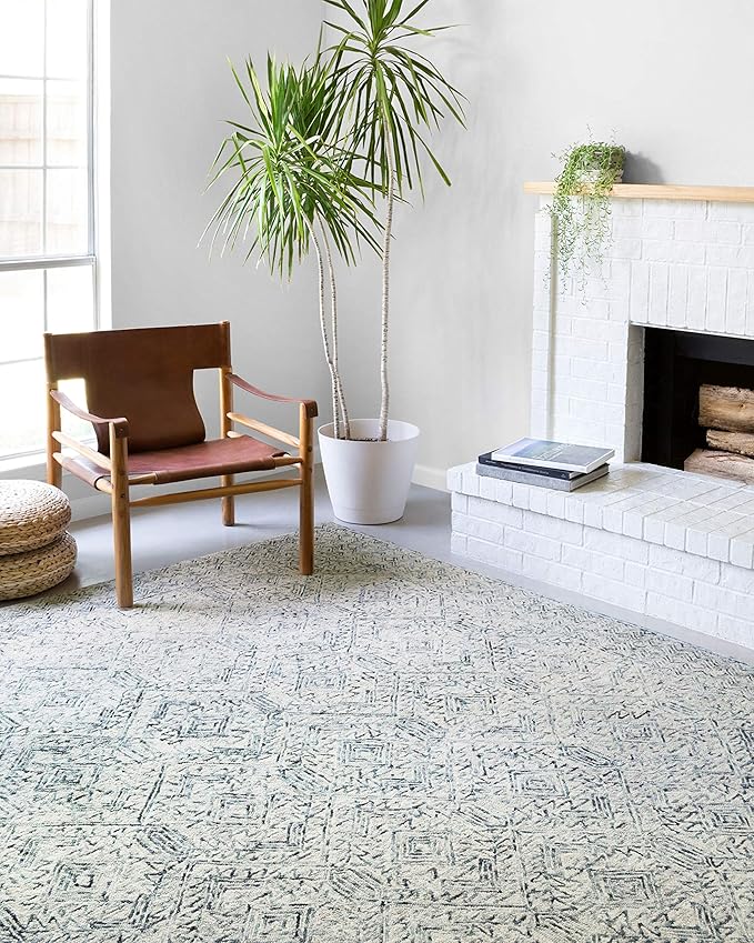 Loloi II Ziva Collection ZV-03 Bluestone 7'-9" x 9'-9" Area Rug
