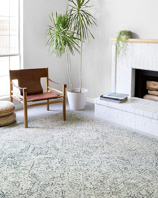 Loloi II Ziva Collection ZV-03 Bluestone 3'-6" x 5'-6" Accent Rug