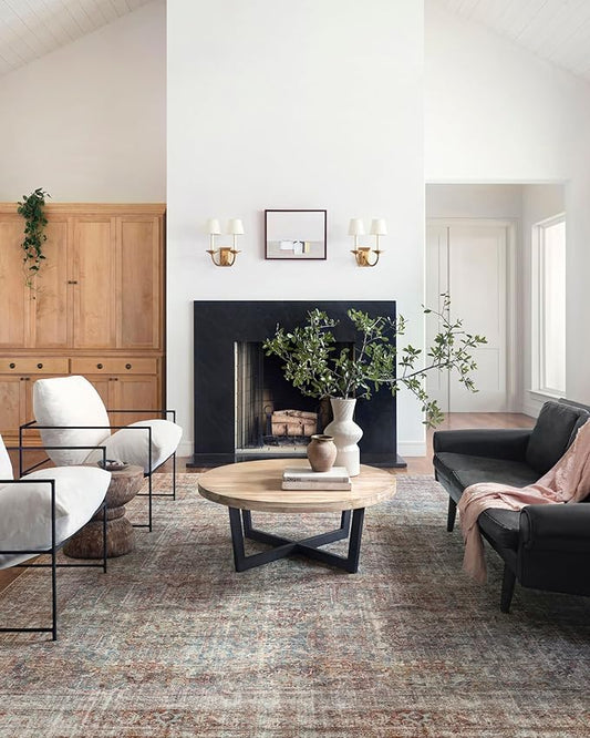 Loloi Chris Loves Julia Jules Collection JUL-05 Lagoon/Brick 3'-6'' x 5'-6'', .13" Pile Height, Accent Rug