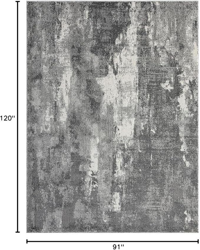 LUXE WEAVERS Euston Collection 7681 Dark Grey 8x10 Modern Abstract Area Rug