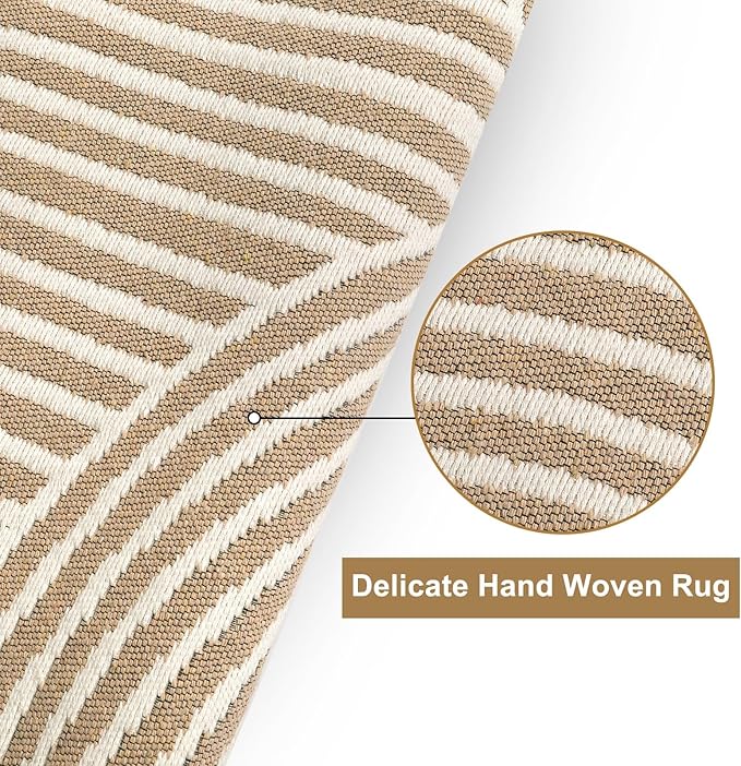 Tiffasea Washable Runner Rug 2'x6', Hallway Runner Kitchen Rugs Cotton Woven Laundry Room Entryway Rug Indoor Outdoor Rugs for Bedroom/Bathroom/Living Room