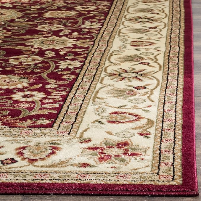 SAFAVIEH Lyndhurst Collection LNH212F Traditional Oriental Non-Shedding Living Room Bedroom Dining Home Office Area Rug( Red / Ivory, 7'9" x 9'9")