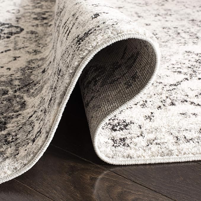 SAFAVIEH Madison Collection Runner Rug - 2'3" x 10', Silver & Grey, Boho Chic Distressed Design, Non-Shedding & Easy Care, Ideal for High Traffic Areas in Living Room, Bedroom (MAD611G)