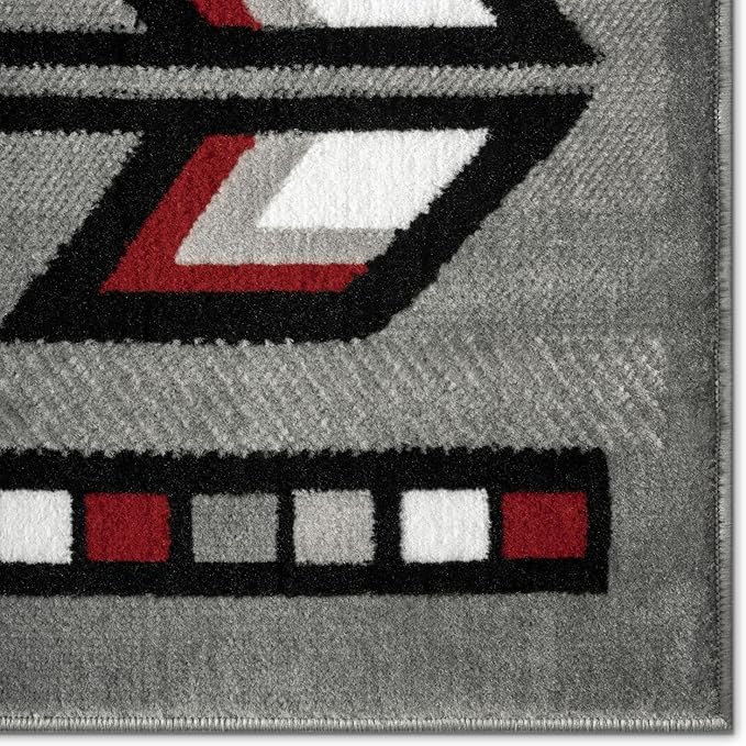 Home Dynamix Premium Sagrada Southwestern Geometric Area Rug, Grey/Red, 5'2"x7'4"
