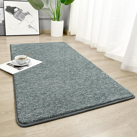 Chicrug Modern 2x4 Runner Rugs for Bedroom Living Room, Memory Foam Low-Pile Hallway Carpet Runner Rug for Entryway Kitchen, Throw Small Kids Rug for Bedside Dorm Room Decor, Grey Green White