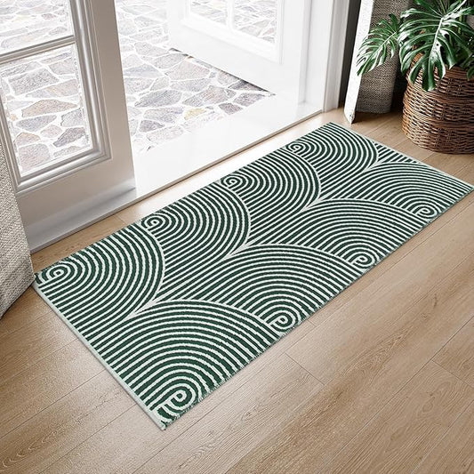 Tiffasea Kitchen Runner Rug 2'x4.3', Washable Small Area Rug Reversible Farmhouse Green Bathroom Rugs Modern Entry Rug Front Door Mat Throw Rugs for for Foyer Bedroom Entry Back Door