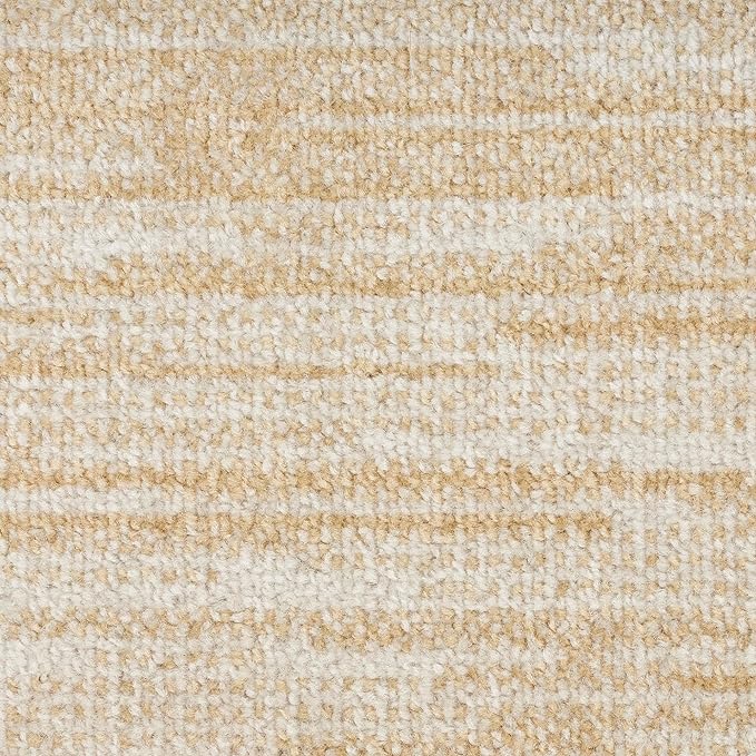 Nourison Essentials Indoor/Outdoor Ivory Gold 4' x Round Area Rug, Easy Cleaning, Non Shedding, Bed Room, Living Room, Dining Room, Backyard, Deck, Patio (4 Round)