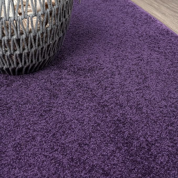 JONATHAN Y SEU100N-214 Haze Solid Low-Pile Indoor Runner Rug, Coastal, Bohemian, Minimalist, Classic, Casual for Bedroom,Kitchen,Living Room,Non Shedding,Easy-Washing, Purple, 2 X 14