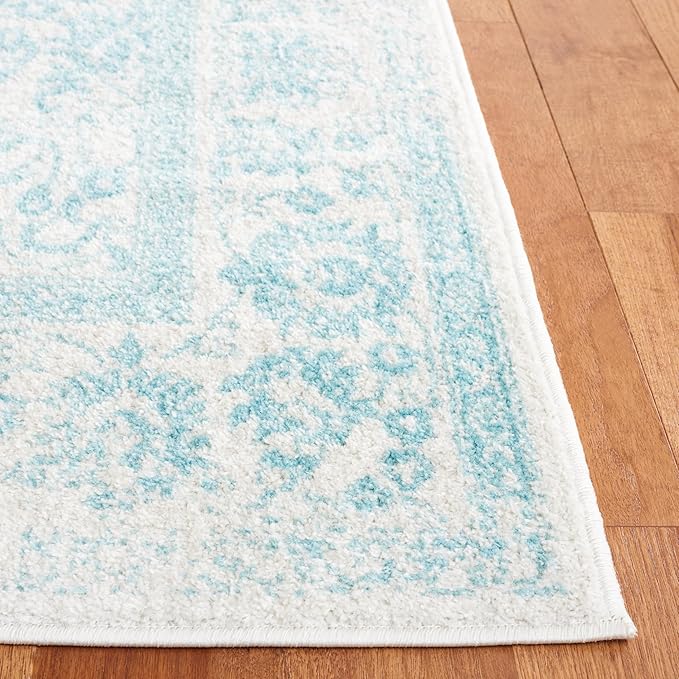 SAFAVIEH Adirondack Collection Runner Rug - 2'6" x 10', Ivory & Light Blue, Oriental Distressed Design, Non-Shedding & Easy Care, Ideal for High Traffic Areas in Living Room, Bedroom (ADR109L)