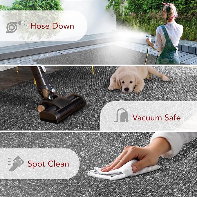 nuLOOM HJFV 12' x 18' Solid Hand Braided Indoor/Outdoor Area Rug, Pet-Friendly, High Traffic, Weather Resistant, for Patio, Balcony, Bedroom, Living, Dining Room, Wynn Charcoal