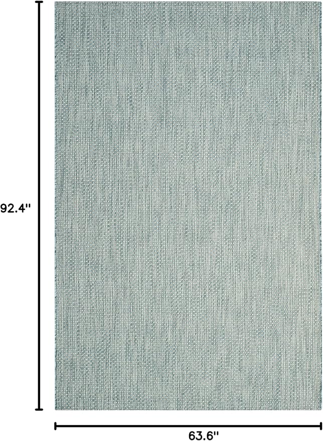 SAFAVIEH Courtyard Collection Area Rug - 5'3' x 7'7', Aqua & Grey, Non-Shedding & Easy Care, Indoor/Outdoor & Washable-Ideal for Patio, Backyard, Mudroom (CY8521-37121)