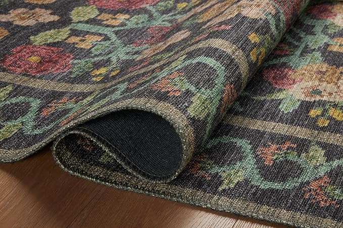 Loloi Rifle Paper Co. Rosa Collection RSA-01 Black 8'-4" x 11'-6" Area Rug