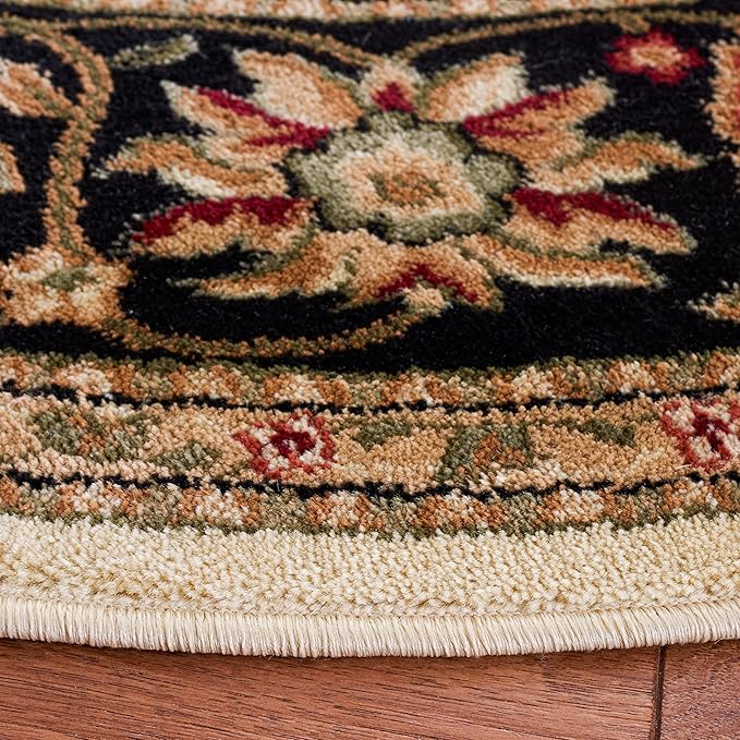 SAFAVIEH Lyndhurst Collection 10' Round Ivory/Black LNH212B Traditional Oriental Non-Shedding Living Room Bedroom Area Rug