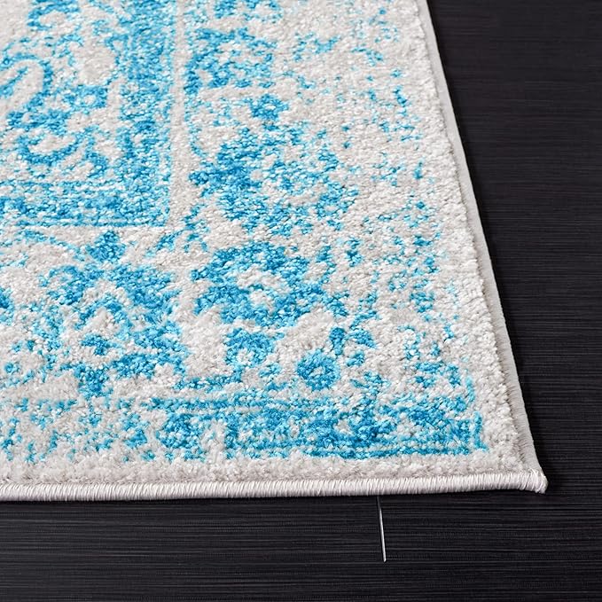 SAFAVIEH Adirondack Collection Runner Rug - 2'6" x 10', Ivory & Teal, Oriental Distressed Design, Non-Shedding & Easy Care, Ideal for High Traffic Areas in Living Room, Bedroom (ADR109D)
