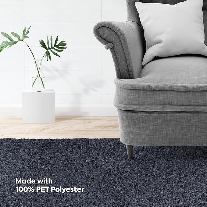 Furnish my Place Modern Indoor/Outdoor Commercial Solid Color Rug - Petrol Blue, 2' x 28', Runner, Pet and Kids Friendly Rug. Made in USA, Area Rugs Great for Kids, Pets, Event, Wedding