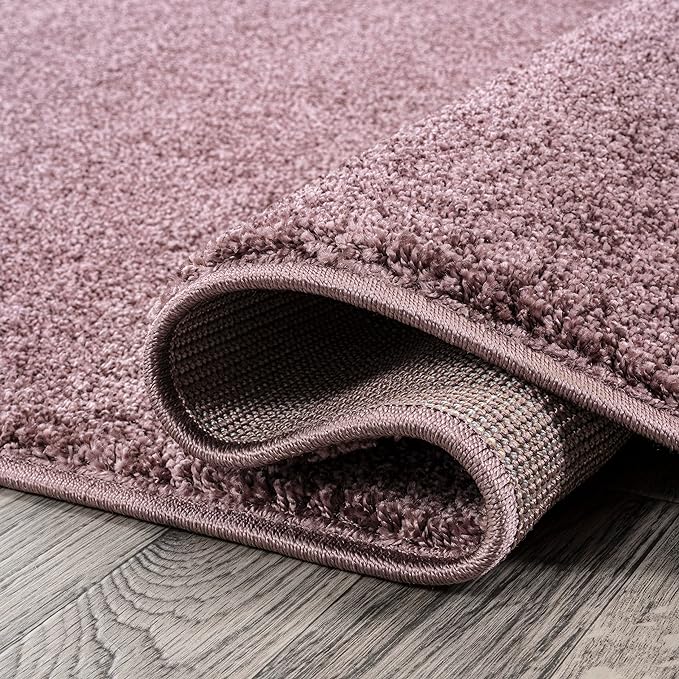 JONATHAN Y SEU100R-216 Haze Solid Low-Pile Indoor Runner Rug, Coastal, Bohemian, Minimalist, Classic, Casual for Bedroom,Kitchen,Living Room,Non Shedding,Easy-Washing, Purple, 2 X 16