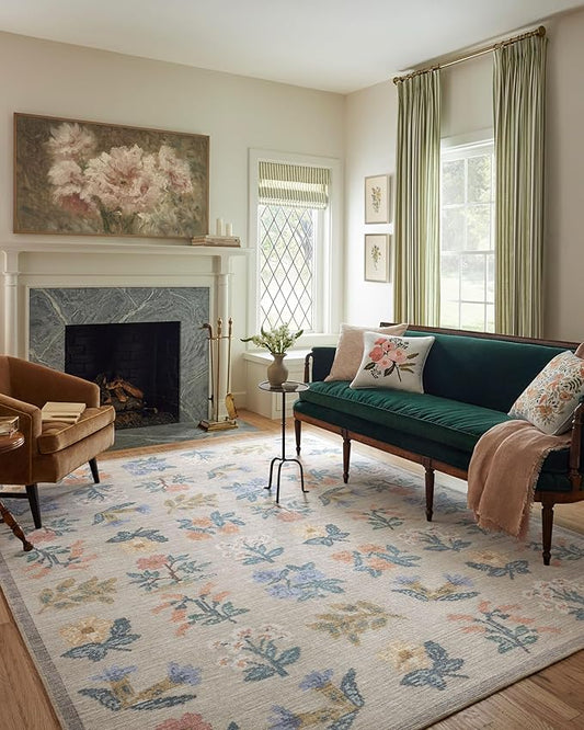 Loloi Rifle Paper Co. Rosa Collection RSA-03 Cream 2'-0" x 5'-0" Accent Rug