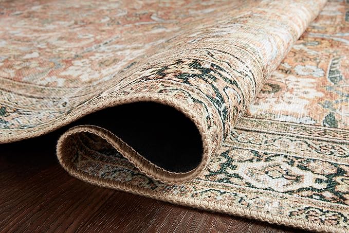 Loloi II Wynter Collection WYN-02 Auburn/Multi 5'-0" x 7'-6", .13" Thick, Area Rug, Soft, Durable, Printed, Vintage Inspired, Low Pile, Non-Shedding, Easy Clean, Living Room Rug