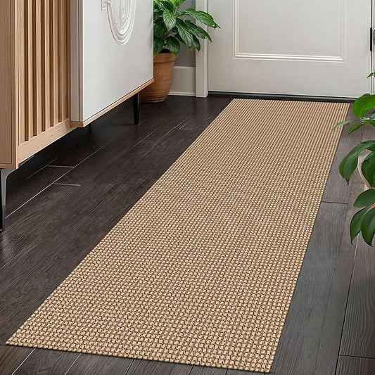 KOZYFLY Boho Hallway Runner Rug 2x5 ft Washable Hallway Carpet Runner Jute Natural Non Slip Kitchen Rug Entryway Runner Rugs Throw Rugs for Kitchen Laundry Room Bedroom Front Door (Boho Rug)