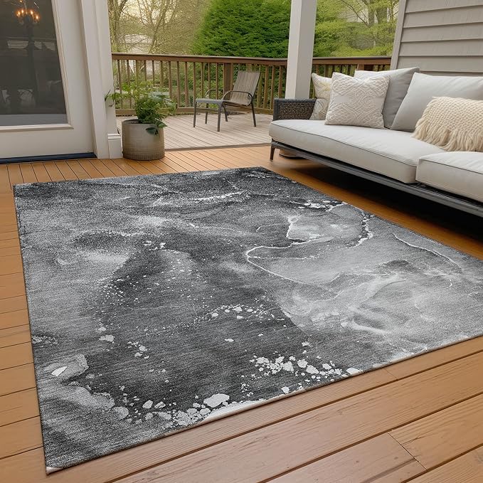 Addison Rugs Chantille ACN518 Gray 2'6" x 3'10 Indoor Outdoor Area Rug, Stain Resistant, Machine Washable, Non Shedding, Bedroom, Living Room, Dining Room, Kitchen Rug
