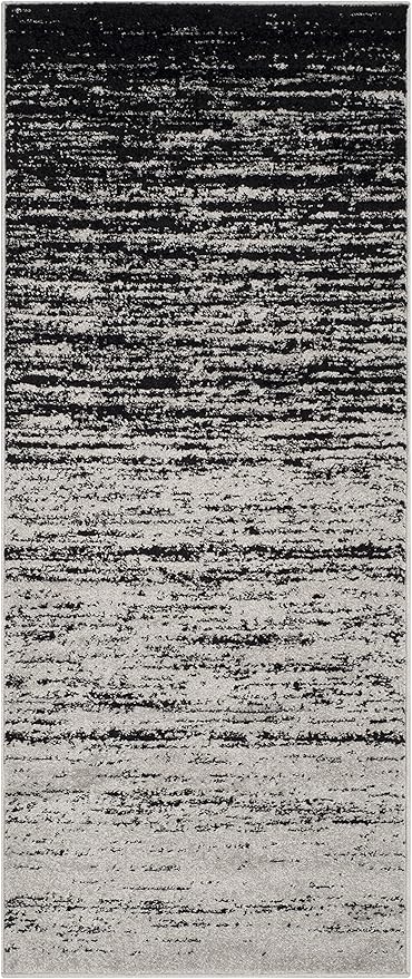 SAFAVIEH Adirondack Collection Runner Rug - 2'6" x 6', Silver & Black, Modern Ombre Design, Non-Shedding & Easy Care, Ideal for High Traffic Areas in Living Room, Bedroom (ADR113A)