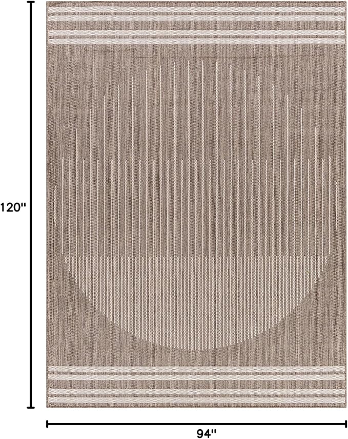 Livabliss Long Beach Global Area Rug, 7'10" x 10', Taupe/Brown, (8' x 10')