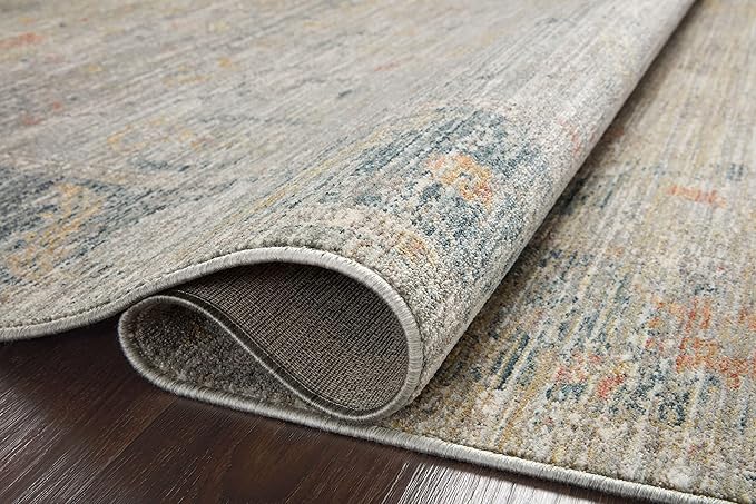 Loloi Magnolia Home by Joanna Gaines Millie Collection MIE-04 Slate/Multi 2'-7" x 10'-0", .25" Pile Height, Runner Rug