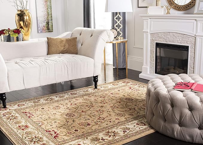 SAFAVIEH Lyndhurst Collection Area Rug - 6' x 9', Beige & Ivory, Traditional Oriental Design, Non-Shedding & Easy Care, Ideal for High Traffic Areas in Living Room, Bedroom (LNH212D)