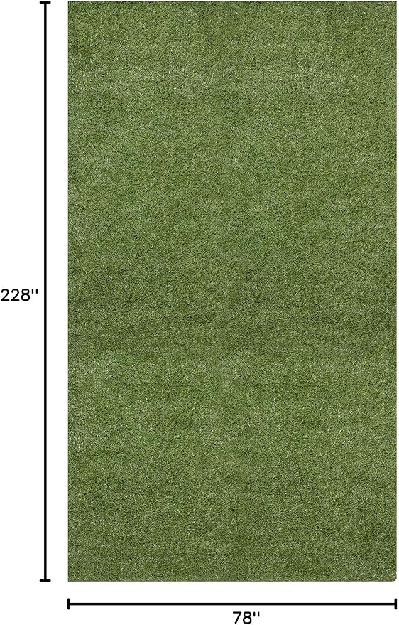 Sweet Home Stores Lifelike Artificial Grass Runner Rug 7x19 Indoor/Outdoor with Drainage Holes, Customizable Thick High Pile for Backyards, Patio, Bedroom Rug, 6'6" x 19'