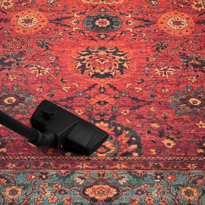 Keen Home Design Machine Washable Area Rugs with Non-Slip Backing, Ideal for Hallway, Living Room, Bedroom, Kitchen and Laundry Room, Vintage Moroccan and Low Pile Rug - (2'6'' x 12'), 166000