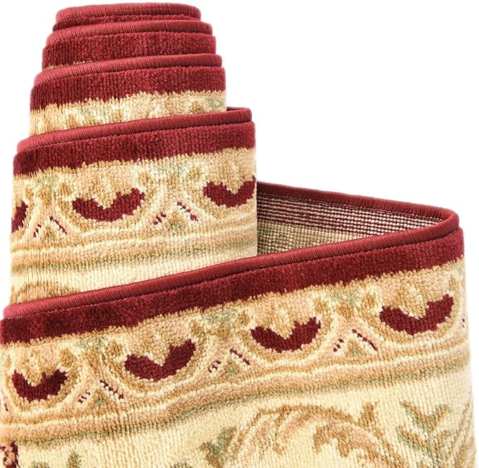 Unique Loom Versailles Collection Traditional Classic Floral Motif Area Rug (2' 0 x 8' 0 Runner, Burgundy/Ivory)