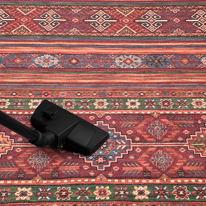 Keen Home Design Machine Washable Area Rugs with Non-Slip Backing, Ideal for Hallway, Living Room, Bedroom, Kitchen and Laundry Room, Vintage Moroccan and Low Pile Rug - (2'6'' x 12'), 233301