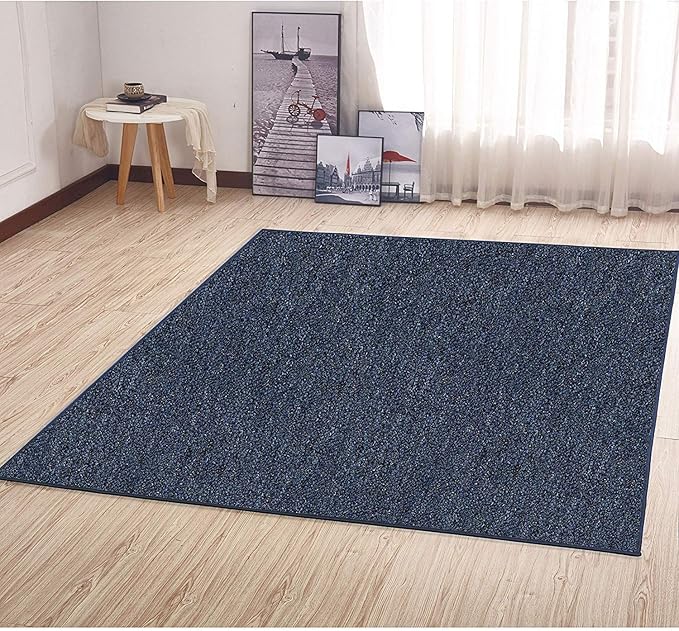 Ambiant Broadway Collection Pet Friendly Indoor Outdoor Area Rugs Blue - 2' Square, Stain & Fade Resistant, Easy Care, Pet & Kids Friendly, Made in USA, Perfect for Weddings & Everyday Use!