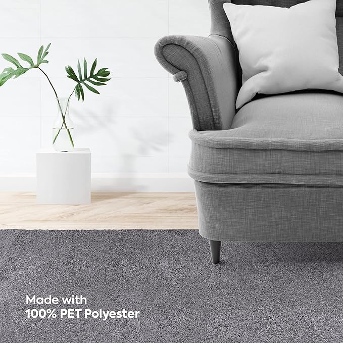 Furnish my Place Modern Indoor/Outdoor Commercial Solid Color Rug - Grey, 3' x 10', Runner, Pet and Kids Friendly Rug. Made in USA, Area Rugs Great for Kids, Pets, Event, Wedding