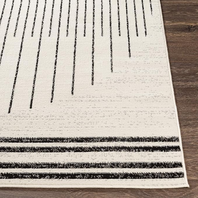Livabliss Penrod Modern Geometric Area Rug,7'10" x 10',Black/Ivory