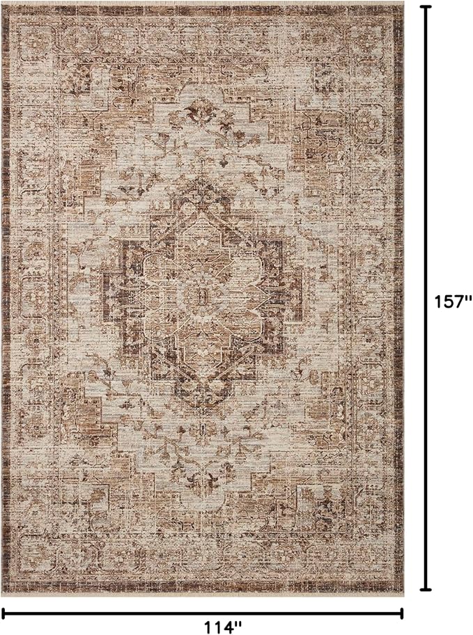 Loloi Sorrento Collection 9'-6" x 13'-1" Area Rug in Mocha/Multi - Vintage Inspired Patterned Area Rug, Unique Area Rug for Living Room, Bedroom, Dining Area